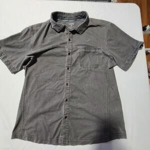 Mens Kuhl 100% Organic Cotton SS Shirt Medium Gray Hiking Outdoors